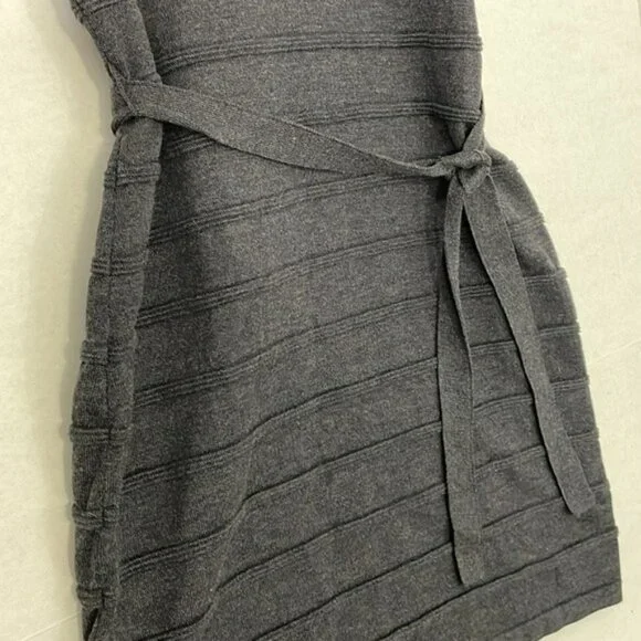 Calvin Klein Sweater Dress, Sleeveless Turtleneck, Matching Belt, Gray, Large - Picture 5 of 10